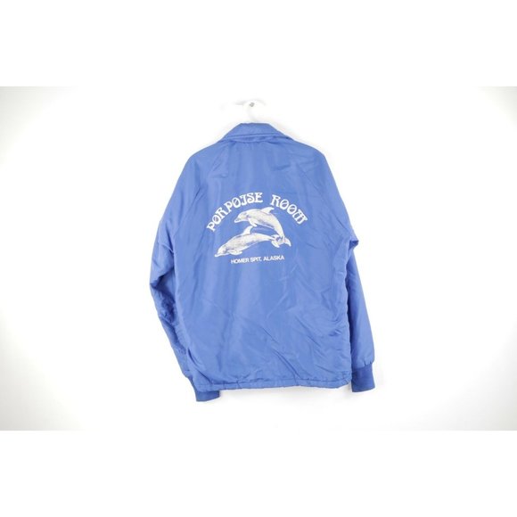 Vtg 80s Pla Jac Mens Small Porpoise Room Alaska Dolphin Fleece Lined Jacket USA - Picture 2 of 11